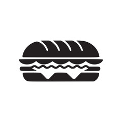 Vector art of minimalist sandwich icon a simple and clean design of a sandwich, perfect for foodrelated projects, restaurant menus, or culinary illustrations