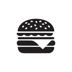 Vector art of a classic burger, featuring a juicy patty nestled between soft buns, complete with layers of cheese, lettuce, and tomato, creating an iconic representation of comfort food