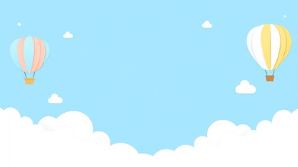 Colorful hot air balloons in sky