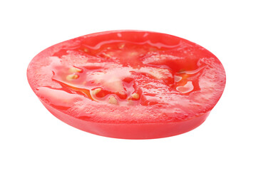 Piece of ripe red tomato isolated on white