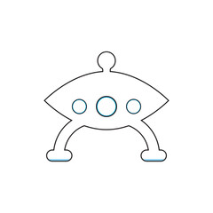Outlined UFO Illustration for Designs related to Science Fiction and Extraterrestrial Concepts in a Clean and Modern Style Perfect for Creative Projects