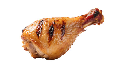 Juicy grilled chicken leg with a flavorful glaze and char marks, ready to be served.