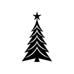 Fototapeta premium Christmas tree silhouette on transparent background