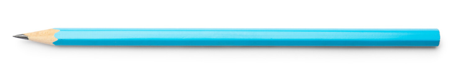 One sharp graphite pencil isolated on white, above view