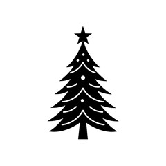 Obraz premium Christmas tree silhouette on transparent background