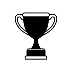 Isolated trophy cup icon on transparent background silhouette