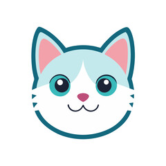 cute cat face logo for pet brand vector art