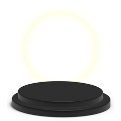 black 3d podium neon