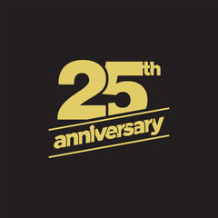 25th Anniversary or Birthday Vector Logo Illustration Design Template. Vector EPS 10.