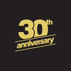30th Anniversary or Birthday Vector Logo Illustration Design Template. Vector EPS 10.