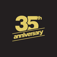 35th Anniversary or Birthday Vector Logo Illustration Design Template. Vector EPS 10.