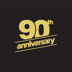 90th Anniversary or Birthday Vector Logo Illustration Design Template. Vector EPS 10.