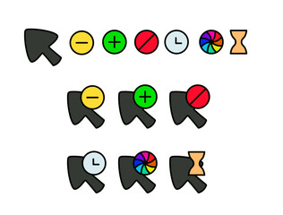 arrow icon with colorfull element