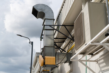 High-capacity kitchen exhaust hood for large-scale cooking.