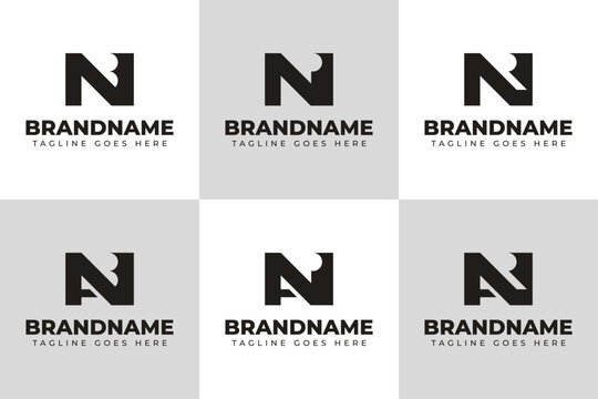 Letters NB NAB NP NAP NR NAR Monogram Logo Set, suitable for any business