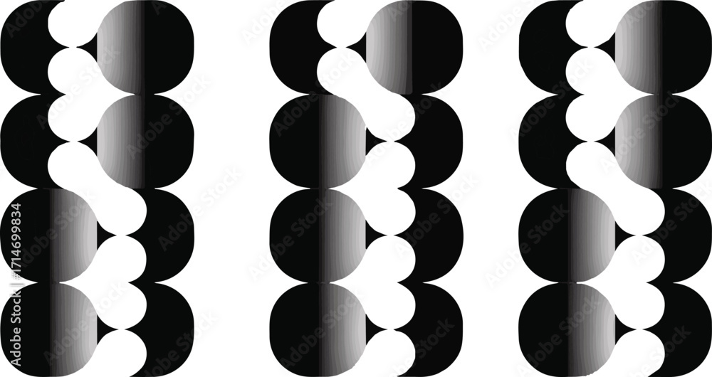 Poster vector art of three columns of gradient circles create pattern