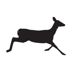 Black Deer Profile Isolated