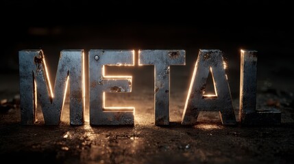 Vibrant 3d text rendering of the word meta with glowing neon lights