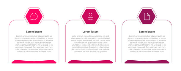 Simple infographic layout with three horizontally aligned chevron blocks, ideal for showcasing a 3-step business workflow.