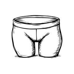 Stylized illustration depicting undergarment apparel with classic contouring providing visual