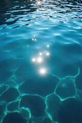 Obraz premium Dazzling Sunlight on a Serene Blue Lake Sparkling Water, Light Patterns, Nature Landscape Photography