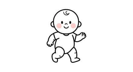Obraz premium Adorable Baby's First Steps A Cute Illustration