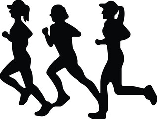 Art & IllustrationRunning people of all ages are jogging icon set.Fitness workout women and men of all ages. Editable Stroke. Pixel Perfect. For Mobile and Web icon set.