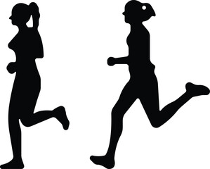 Art & IllustrationRunning people of all ages are jogging icon set.Fitness workout women and men of all ages. Editable Stroke. Pixel Perfect. For Mobile and Web icon set.