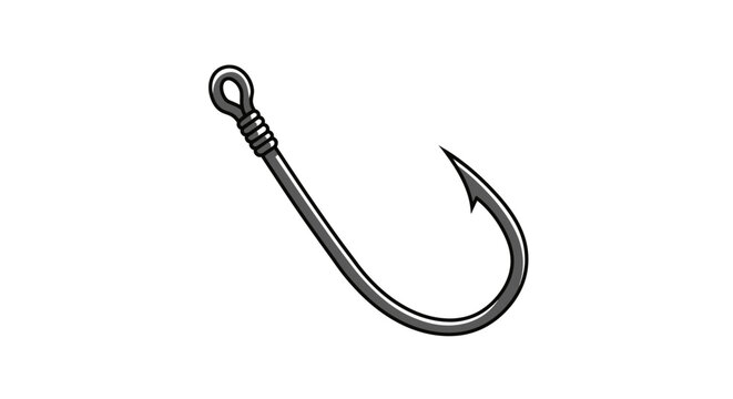 Sharp Single Fishing Hook with Eyelet and Twisted Shank.