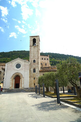 La struttura medievale perfettamente conservata del borgo di Gubbio, Umbria, Italia
