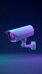 Modern Security Camera, Purple Lighting