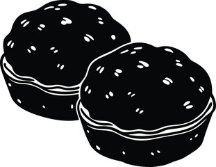 hand drawn vector illustration of a hamburger