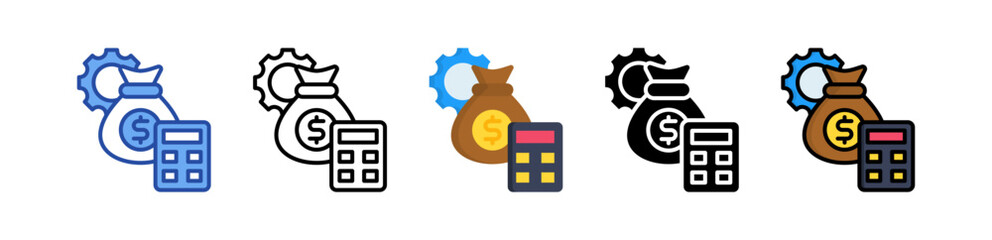Cost Accounting Icon Multi Style Illustration 