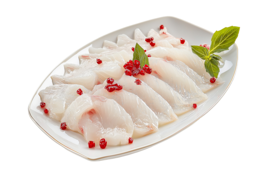 Fish Carpaccio on White Plate