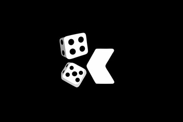 dice on black background