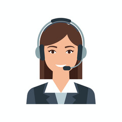 Woman wearing headset with microphone for customer service.