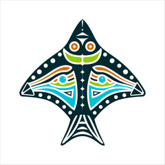 Hawaiian Aumakua Shark Owl Geometric Ancestor Spirit Hawaiian Aumakua Ancestor Spirit geometric shark or owl form