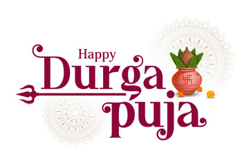 Indian Goddess Durga for Happy Durga Puja Dussehra or Shubh Navratri festival of India
