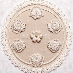 Obraz premium Ornate circular design with delicate flowers