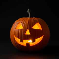 Fototapeta premium halloween pumpkin on black