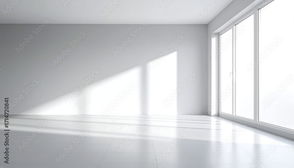 Poster empty gray studio room with abstract white background and blurred backdrop for product presentation,