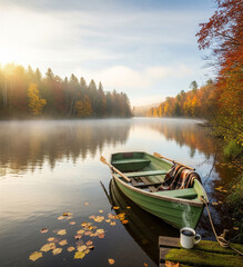 Fototapeta premium boat on the lake