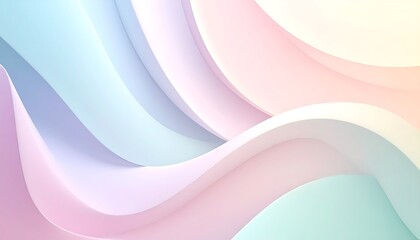 Geometric 3d smooth pastel shapes, abstract background with light colour palette