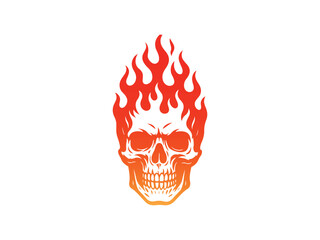 Flaming Skull Vector Illustration