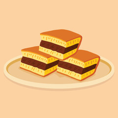 Stack of Martabak Manis, a sweet Indonesian pancake, on a plate.