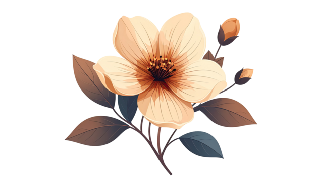 Delicate pastel flower illustration