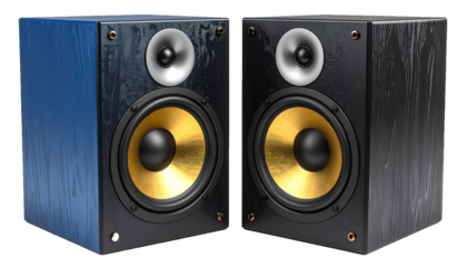 Set of Studio Monitor Speakers Realistic Design Isolated on White PNG