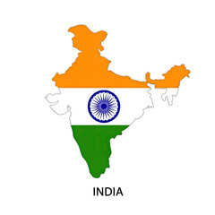 Indian subcontinent map with flag colors