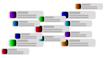 Abstract app notification banner pop up one by one animation. Social media alert, Mobile text bubble animation isolated on white background. 4k - Powered by Adobe