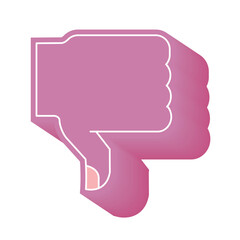 Thumbs down illustration. Hand showing dislike gesture, negative feedback, disapproval, rejection and dissatisfaction symbol in simple flat modern design.